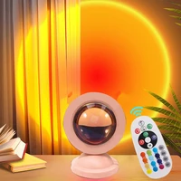 16 colors usb sunset light led projector photo atmosphere light remote control desk lamp bedroom cafe wall christmas decoration