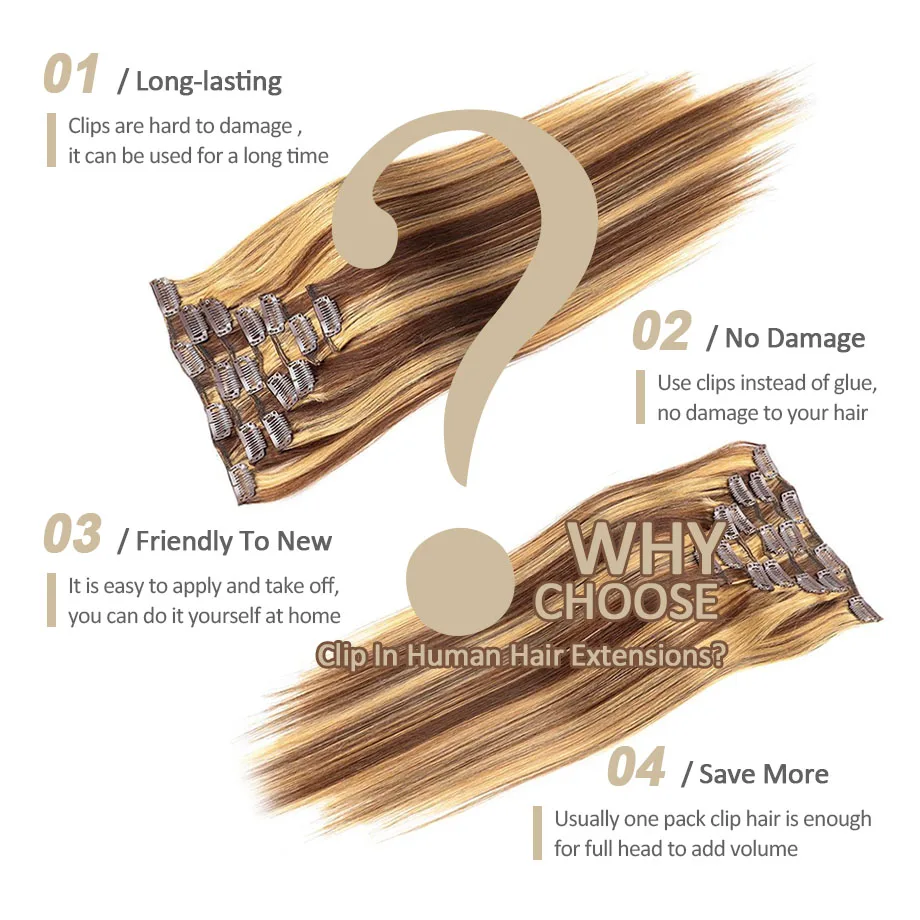 7 шт. прямые человеческие волосы для наращивания 70 г