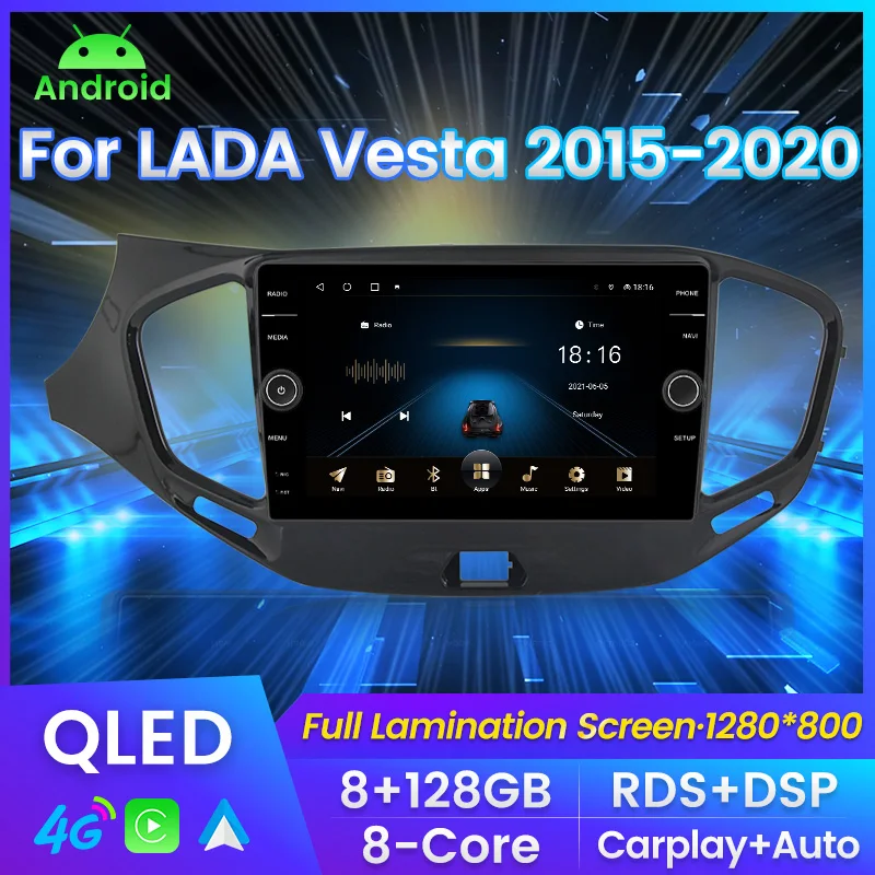 

Carplay For LADA Vesta Cross Sport 2015-2020 Car Radio Multimedia Video Player Navigation GPS 2din Android Auto 4G LTE WiFi SWC