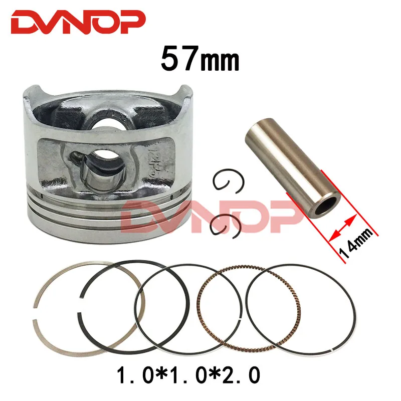 

Мотоциклетный 57 мм поршень 14 мм комплект колец в сборе для Haojue Suzuki EN125 HJ125 EN HJ 125 125cc запасные части для двигателя