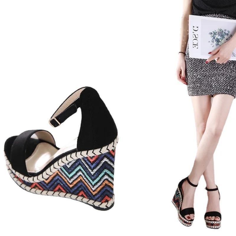 

Женские босоножки на толстой подошве, универсальные сандалии на платформе и высоком каблуке, лето 2020