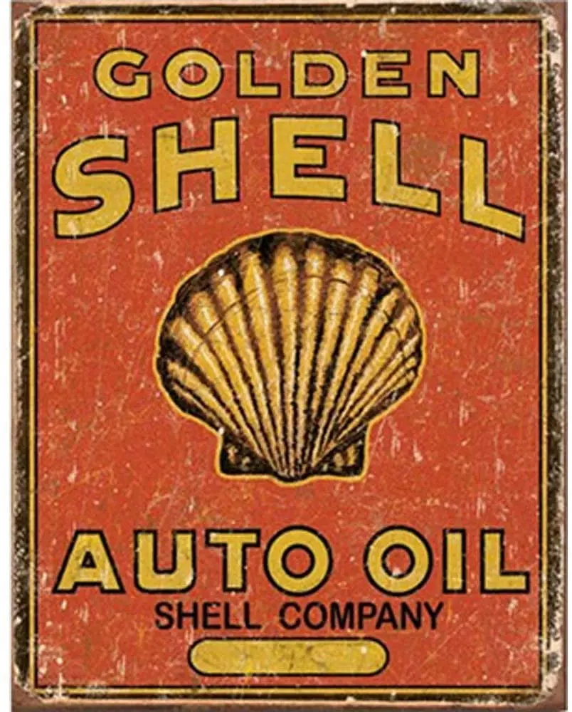 

Металлический логотип COLDEN SHELL AUTO OIL SHELL COMPANY Club Bar старомодное настенное украшение Ретро металлическая пластина 8x12 дюймов