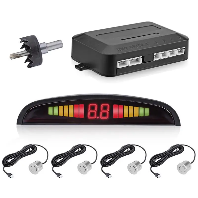 

Комплект автомобильных датчиков парковки Универсальная автомобильная Беспроводная парковочная помощь с 4 датчиками парковки, датчиком ра...