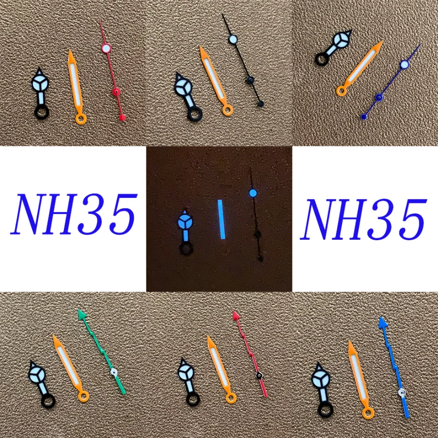 

Watch Hands 8MM Blue Red Green Hands Blue Luminous Suitable for Japanese NH35 Movements Watch Hands Watch Accessories