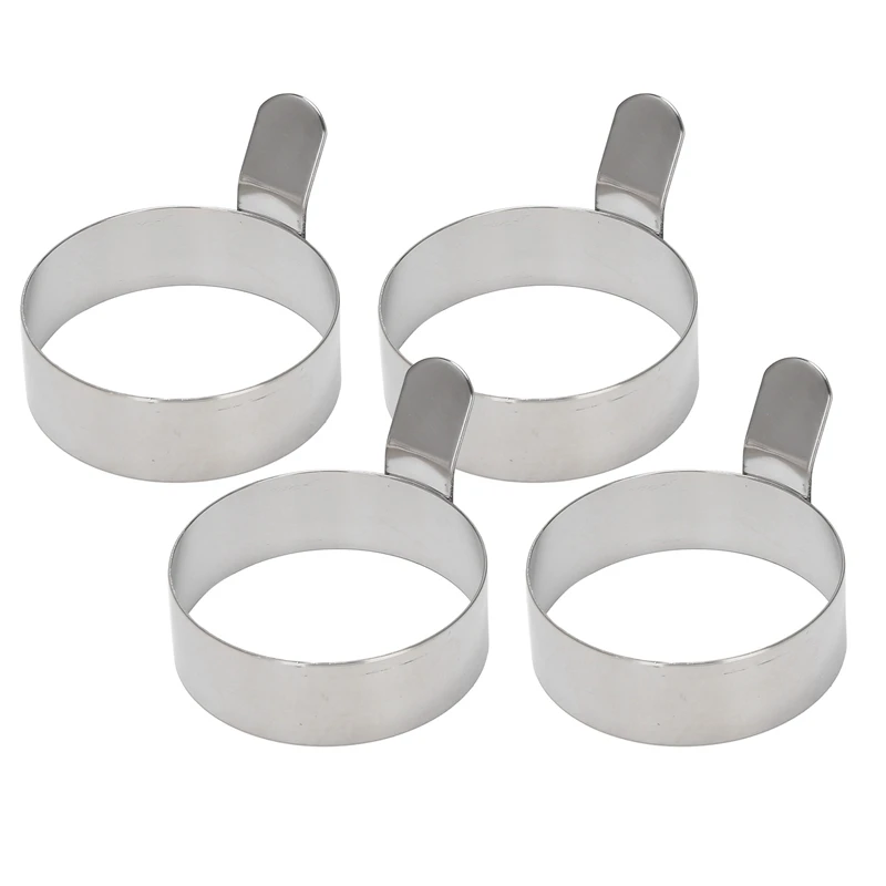 

4 Pcs Egg Frying Rings Stainless Steel Omelette Model Pancake Rings Perfect Circle Round Fried Poach Mould With Handle S Home