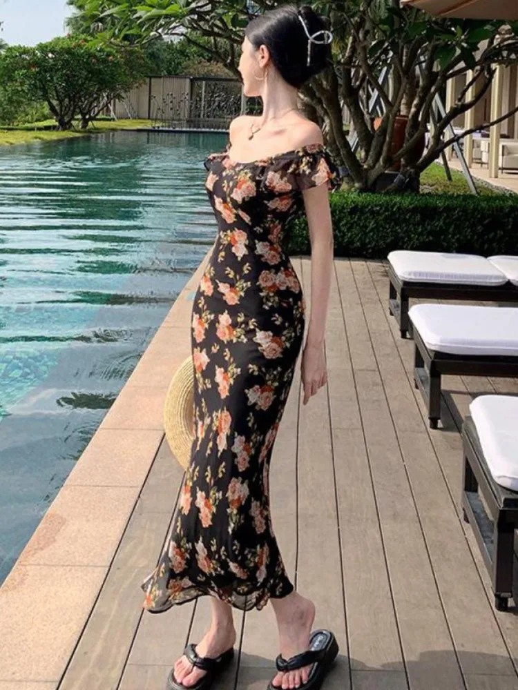 Женское платье-жилет ZHANGKUNLIN с цветочным принтом