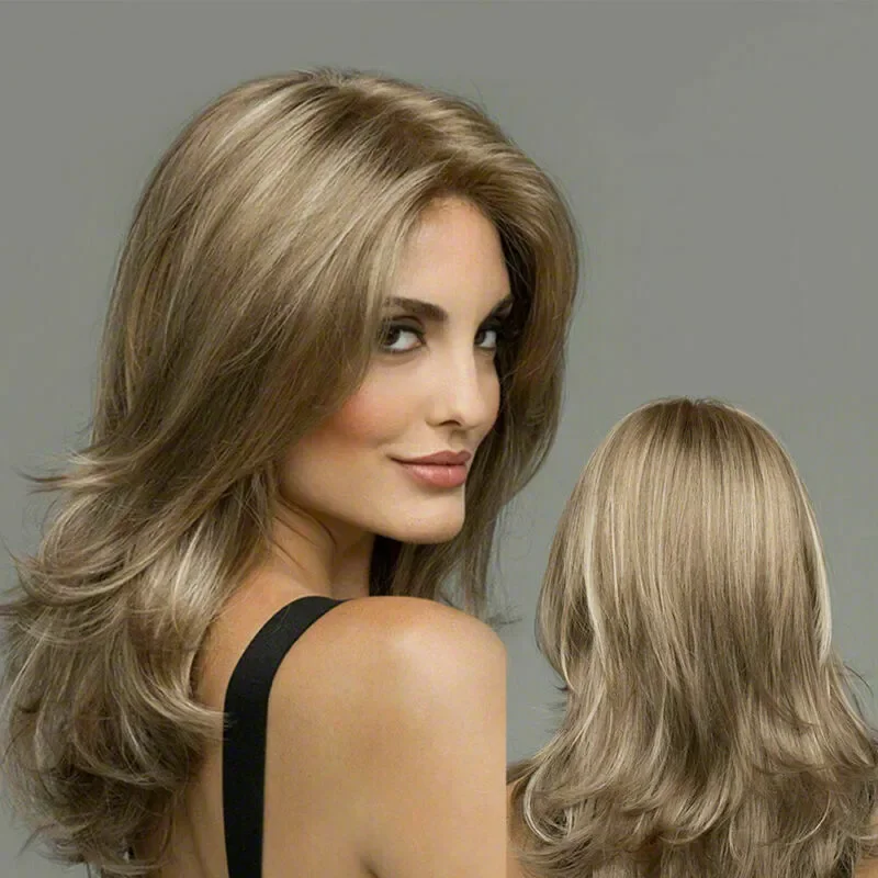 Бесплатная доставка модные женские золотистые коричневые средней длины