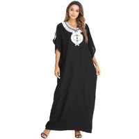 moroccan kaftan women batwing abaya plus size long maxi dresses black islamic arabic robe femme loose caftan party dubai ramadan