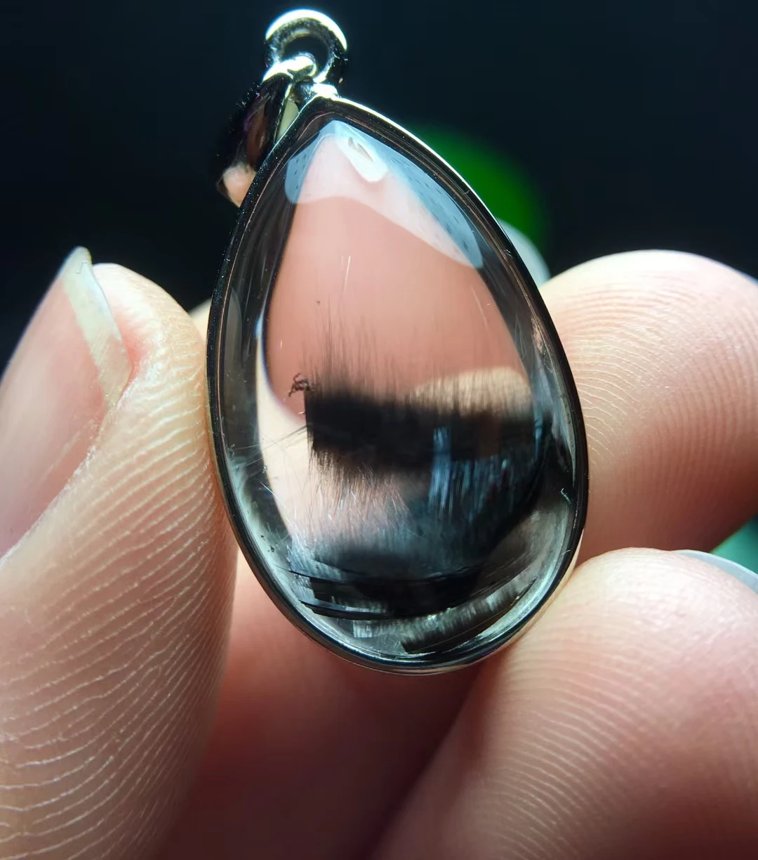 Натуральный Брукит платина черный рутилированный кварцевый кулон 25*15 5*9 мм капля