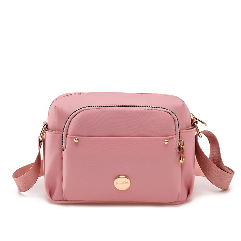 

Fashion Women's Square Bags Canvas Transverse Square Multi Pocket Shoulder Bag Large Capacity Mobile Phone Purses For Women
