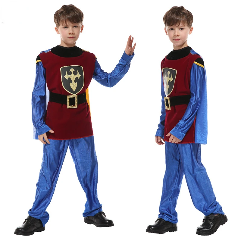 

cosplay Halloween Fancy Dress Roman Soldier Warrior Costume Children Cosplay King Prince Christmas Gifts No Weapon