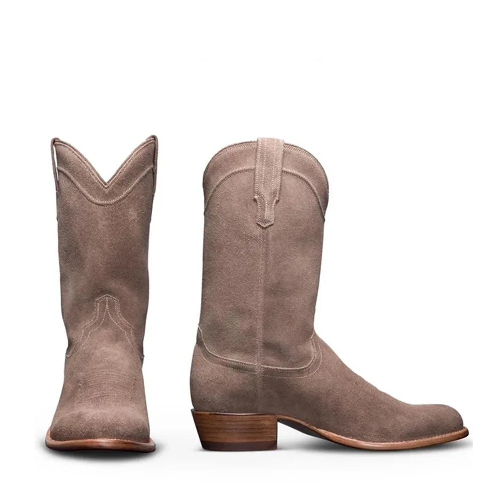 

Женские сапоги на молнии, зимние, теплые, замшевые, с пряжкой, до середины икры, на толстом низком каблуке, 2022