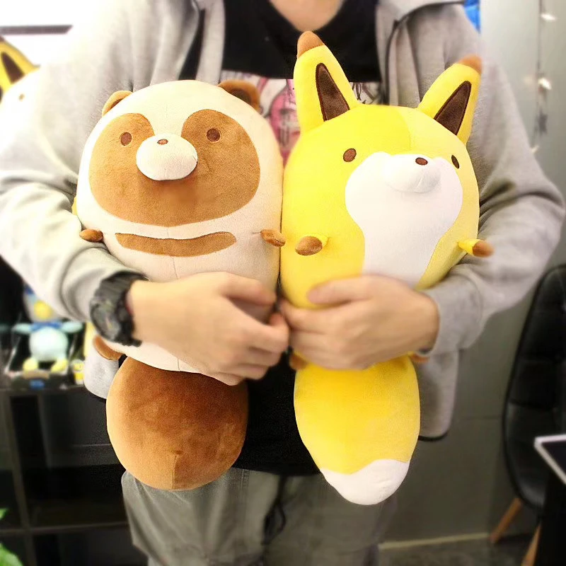 Новинка милая плюшевая набивная Подушка Tanuki to Kitsune Raccoon Dog Fox подушка кукла игрушка