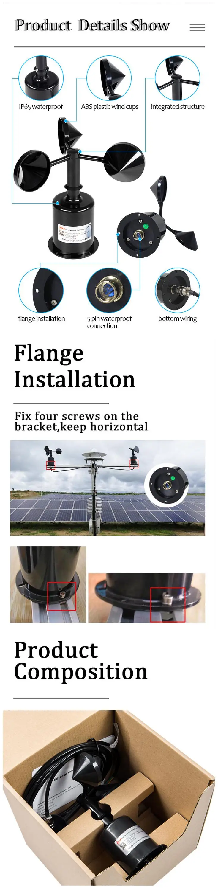 Флюоресцентный датчик скорости ветра