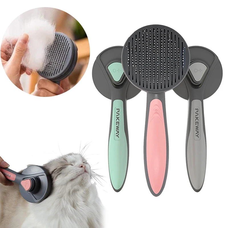 

Cat Brush Dog Comb Grooming Pet Hair Removal Comb For Cats Dogs Massage Self Cleaning Slicker Brush Cat Grooming Tools Products