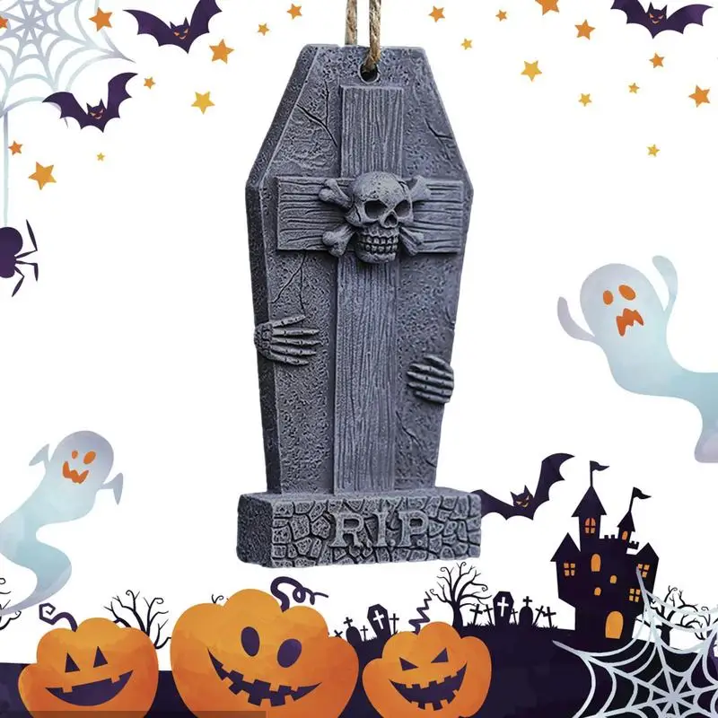 

Halloween Tombstone Ornaments Scary Thrilling Gravestone Ornament Sign Halloween Garden Decor For Lawn Fireplace Dining Table