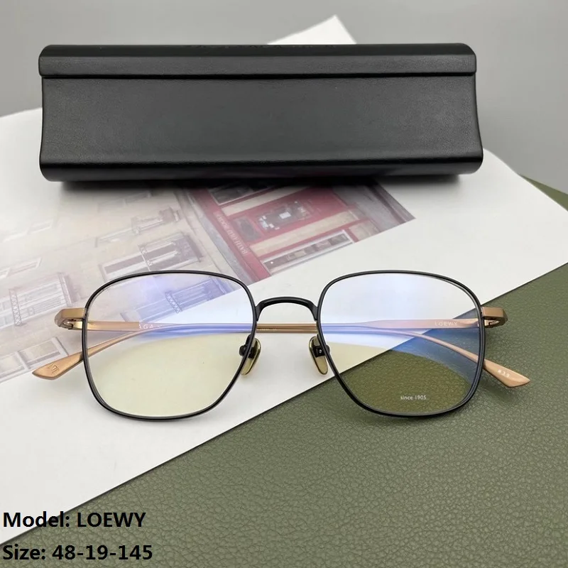 

Japanese Handmade Pure Titanium Glasses Frame Men Square Classics Prescription Eyeglasses LOEWY Women Optical Blue Light Eyewear