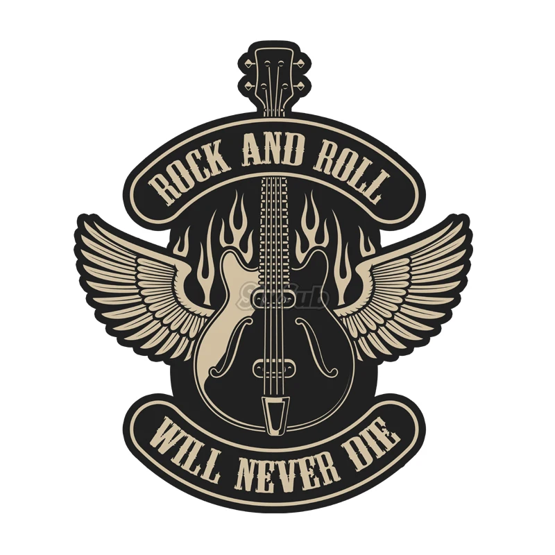 Rock and Roll Forever Guitar Crystal Glue Laser Reflective Decal 22618#