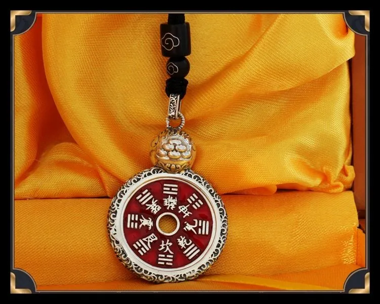 Фото Серебряный кулон-подвеска Shan Gui Flower Coin Bagua, китайский стиль №5