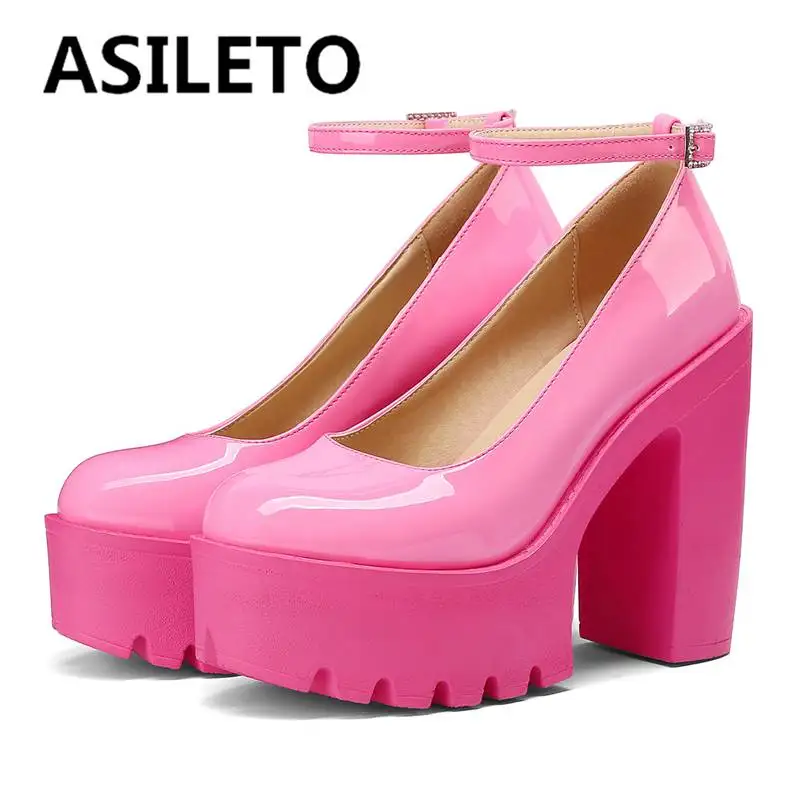 

ASILETO Luxry обувь для женщин ультравысокие каблуки 13 см платформа 4,5 см ремешок с пряжкой 42 43 большой размер милые вечерние женские туфли-лодочки S4621