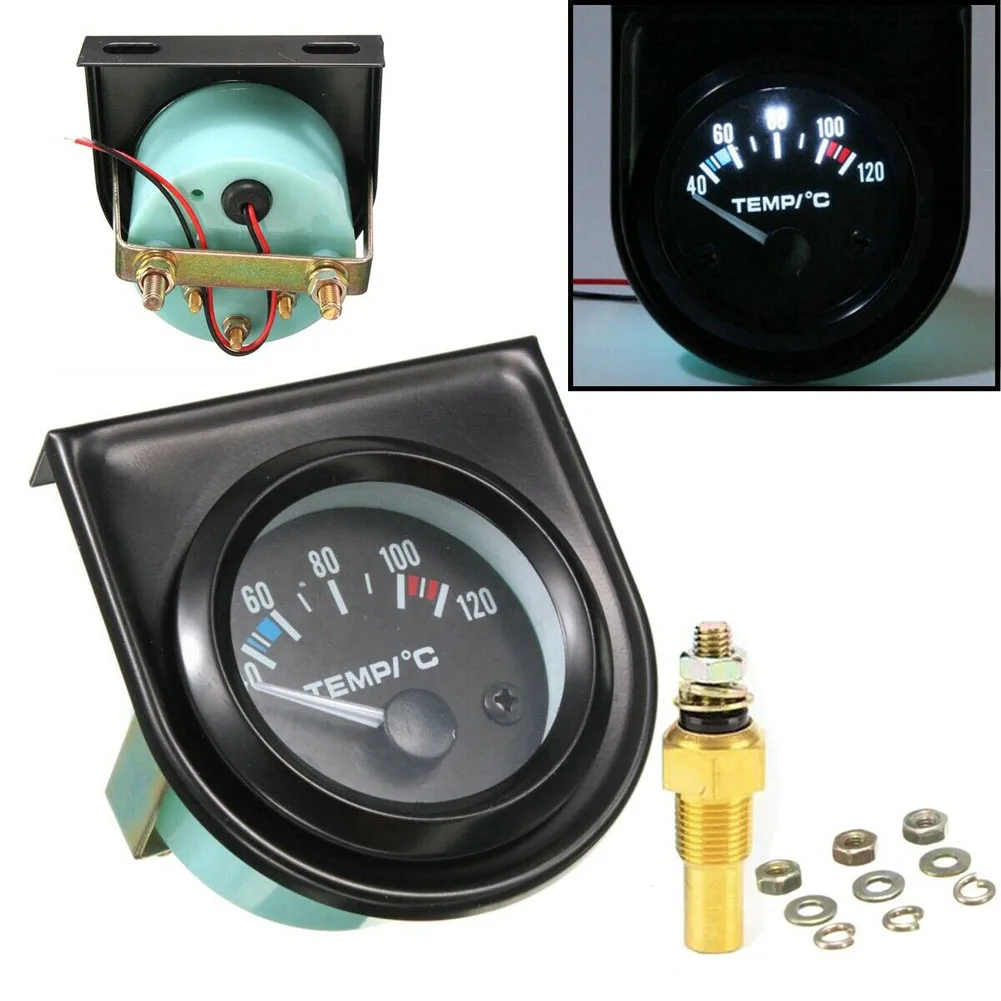 

52mm Car Motorcycle Pointer Celsiu White Light Water Temp Gauge Modified Delivery Sensor Temperature Meter Temperature Gauge Kit