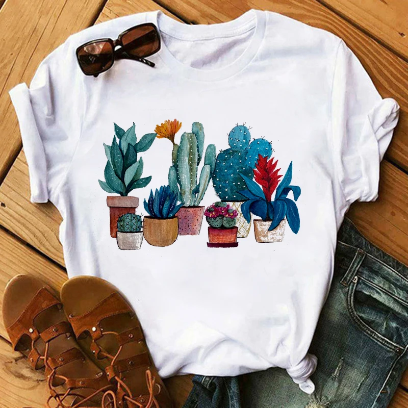 

Sun Flower Tee Summer Short Sleeve Women Printed Cotton O Neck Casual Fashion Tshirt Tops Red Blue Colors T Shirt 2020 New