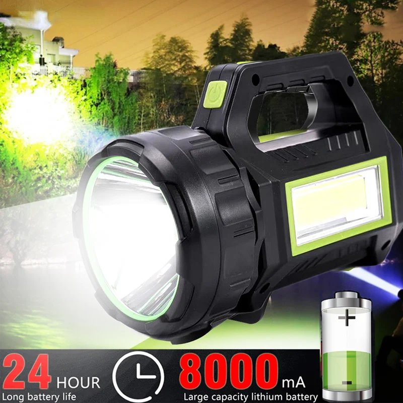 

Super Bright USB Rechargeable Searchlight LED Flashlight Waterproof Ultra-Long Range Hand Lamp Outdoor Hunting Fishing Light