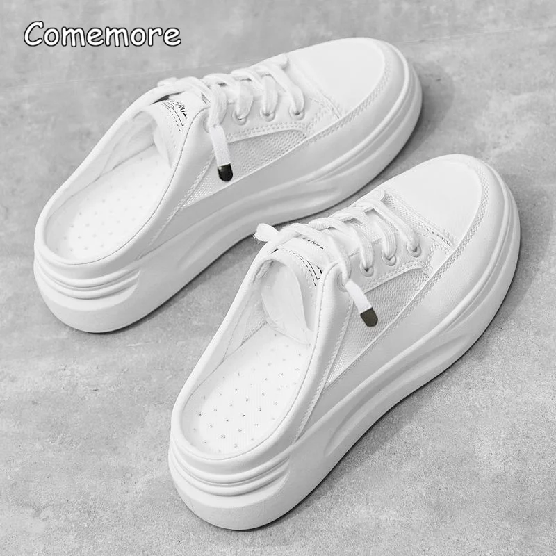

Comemore White Tennis Fashion Comfortable Women's Sports Shoes Platform Autumn Trends 2023 Flat Summer Woman Sneakers Slippers