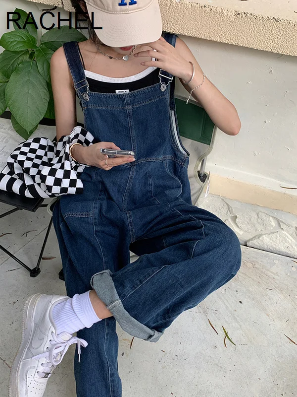 

Асимметричная Свободная джинсовая ткань с высокой талией и широкими штанинами