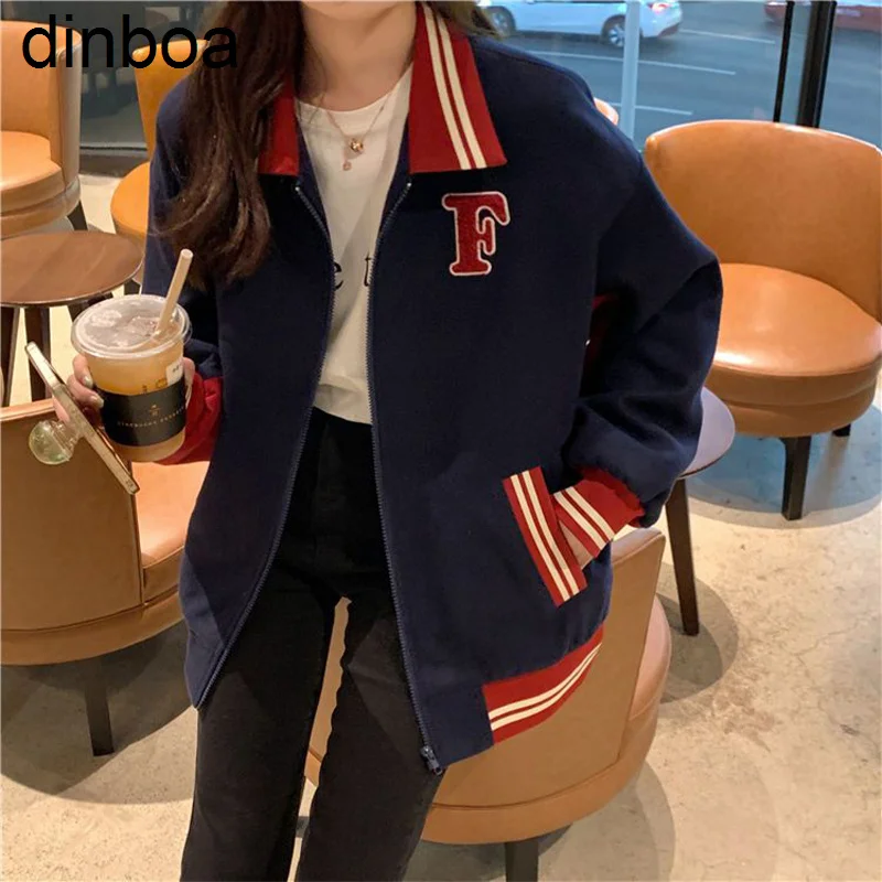 

Модная женская бейсбольная форма Y2k с буквенным принтом, свободная повседневная флисовая термокуртка с длинным рукавом, универсальная зимняя верхняя одежда 2022