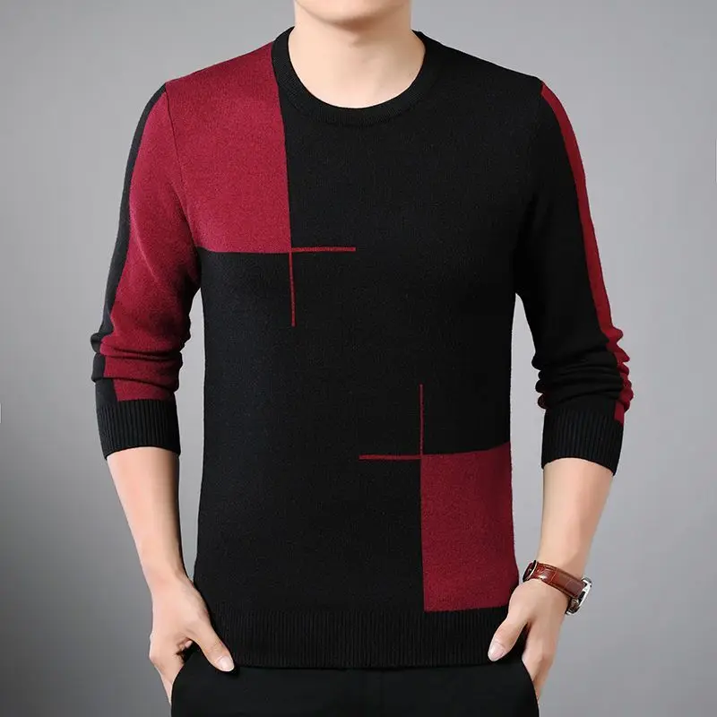 2022 autumn and winter new men's long sleeve padded warm sweater men