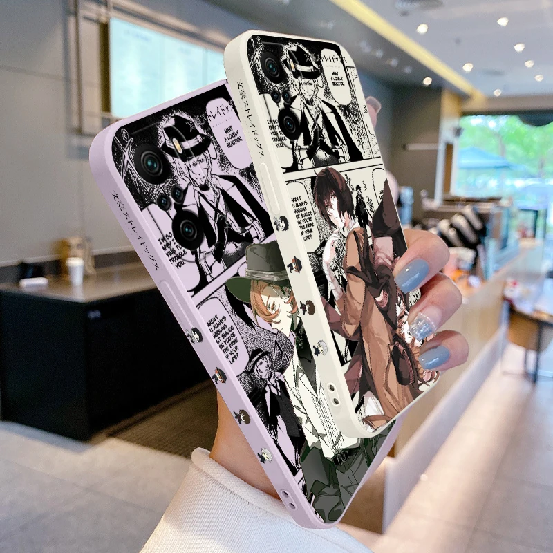 Bungo бродячие псы для Xiaomi Redmi Note 13 12 12Pro 11 11S 11T 10S 10 Pro Plus зеркальный чехол телефона с