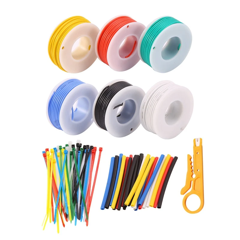 

Комплект электропроводки 22AWG, комплект соединительных проводов с гибким силиконовым проводом, предварительно Луженый, медные провода, 6 цве...