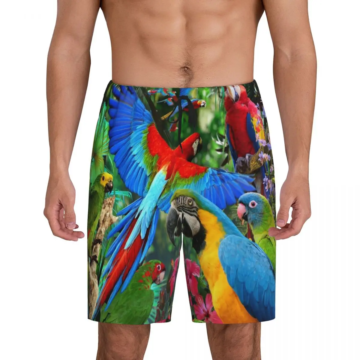 Пижама с тропическими попугаями на заказ одежда для сна шорты отдыха