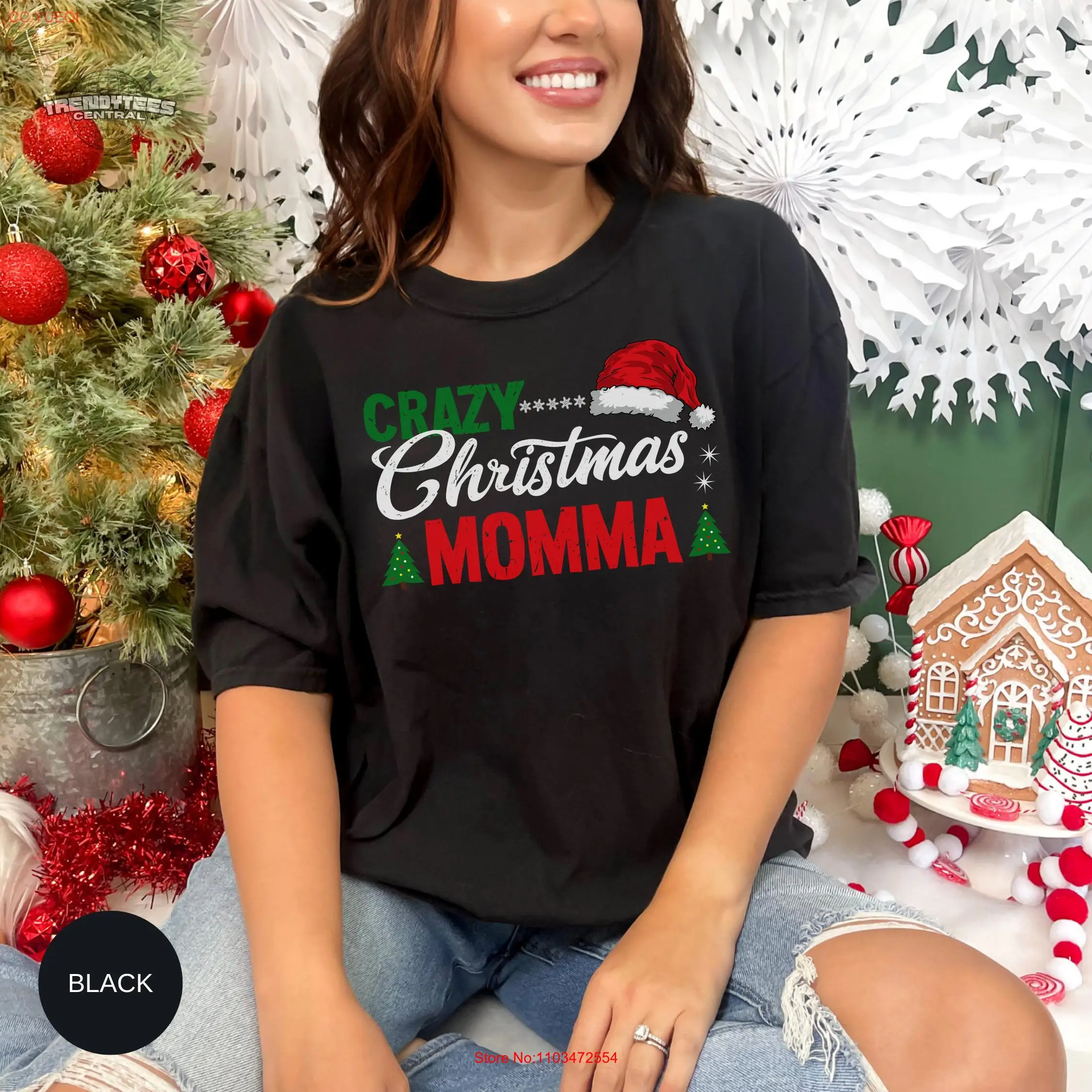 Сумасшедшая рождественская футболка с изображением мамы забавная
