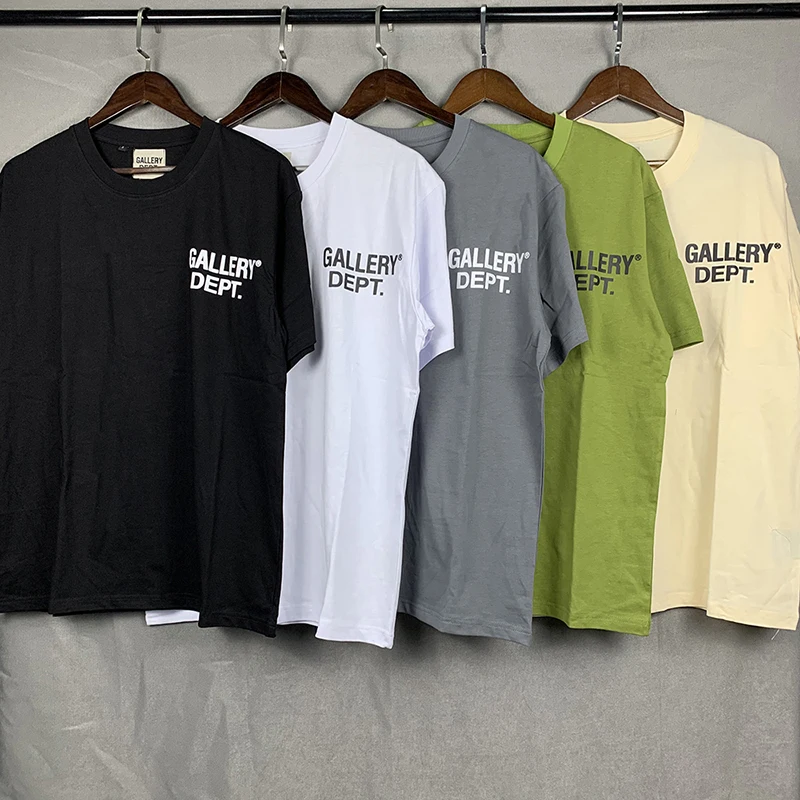 

Men Women Gallery Basic Color Splash Ink Double Yarn Short-sleeved T-shirt Gallery DEP Rainbow Print Short-sleeved T-shirt