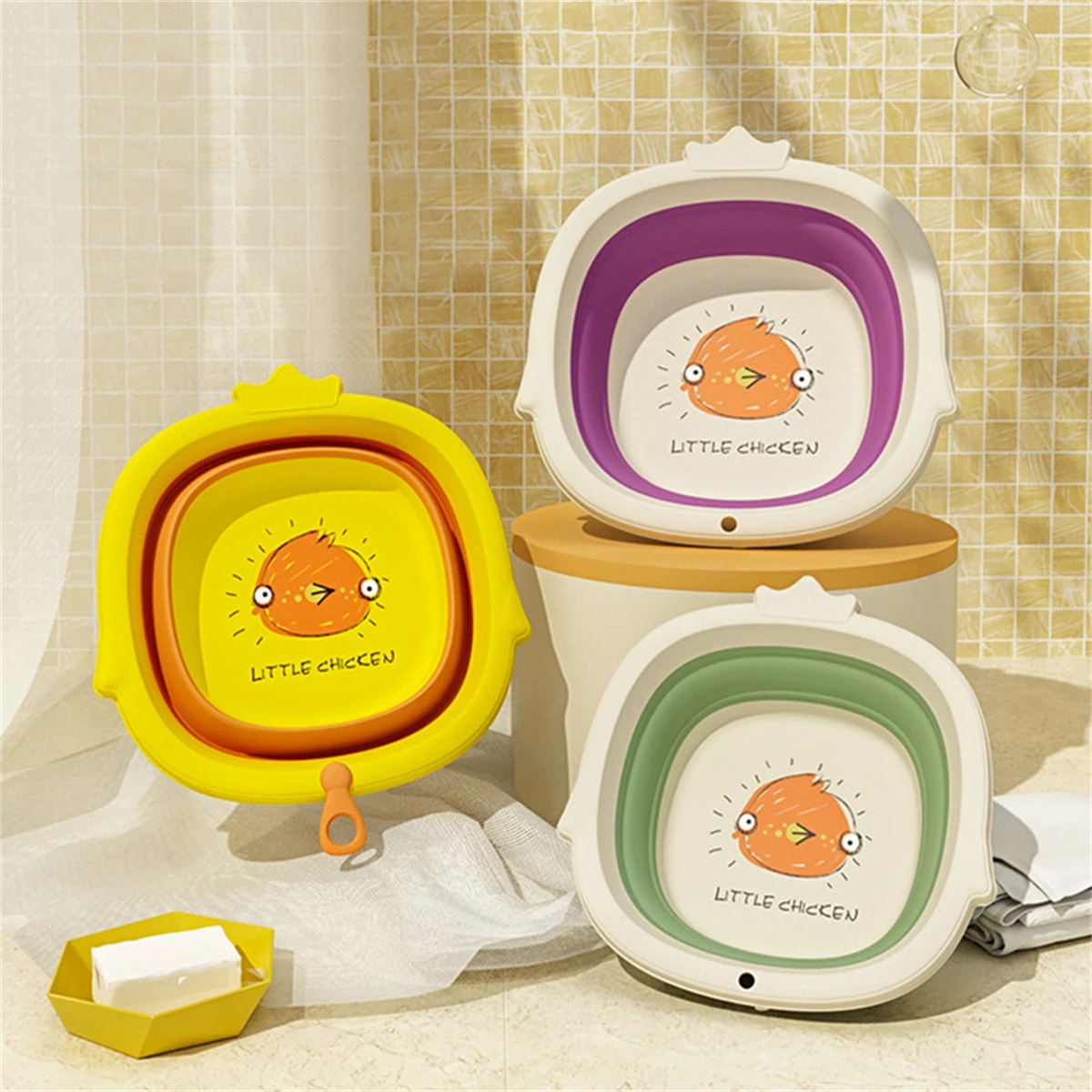 

Portable Plastic Foldable Infant Baby Newborn Babies Bath Tubs Bathtub Washbowl Feet-Washing Basin