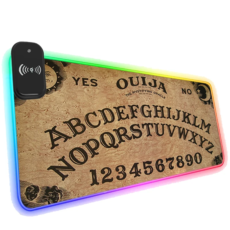 

Ouija настольная Беспроводная зарядка RGB коврик для мыши светодиодный игровой компьютер офисные аксессуары коврик для мыши Коврик для клавиа...