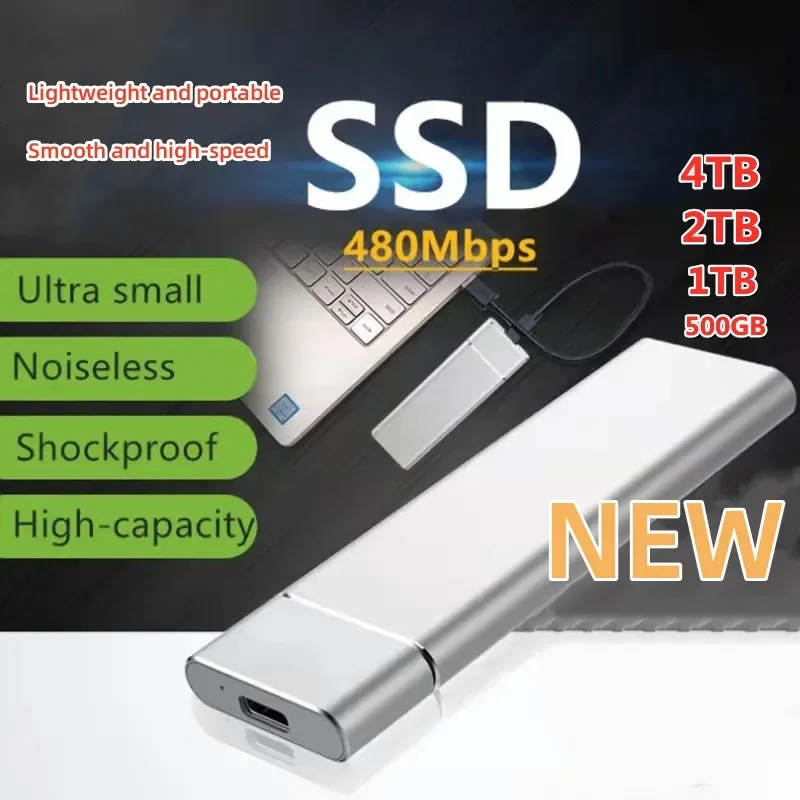 

Легкий портативный SSD-накопитель 500 Гб, 1 ТБ, флэш-накопитель 4 ТБ, внешний жесткий диск, Внутренний твердотельный накопитель Type C USB3.1