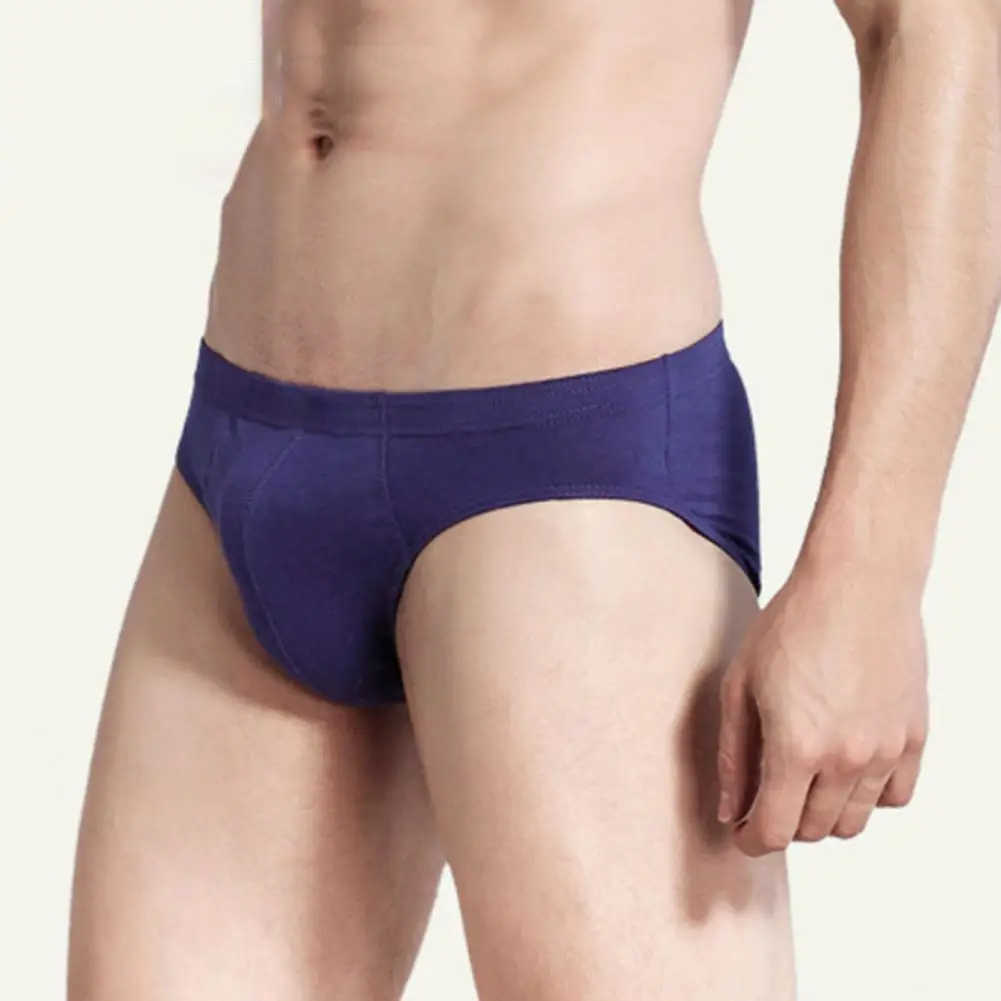 

Solid Color Plus Size Comfortable Breathable Men Briefs for Living Room