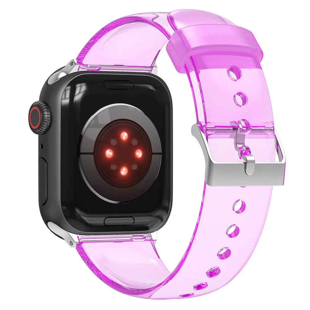 Фото Ремешок для Apple Watch Band 45 мм 44 мм 41 мм 42 мм 40 мм 38 мм, прозрачный спортивный браслет с защитой от пота для Iwatch Series 7 6 5 4 3 2 1 SE №5