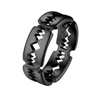 chainspro 316l stainless steel cool rings for men women black18k gold plated 7mm rings punk jewelry funky thumb ring pinky ring