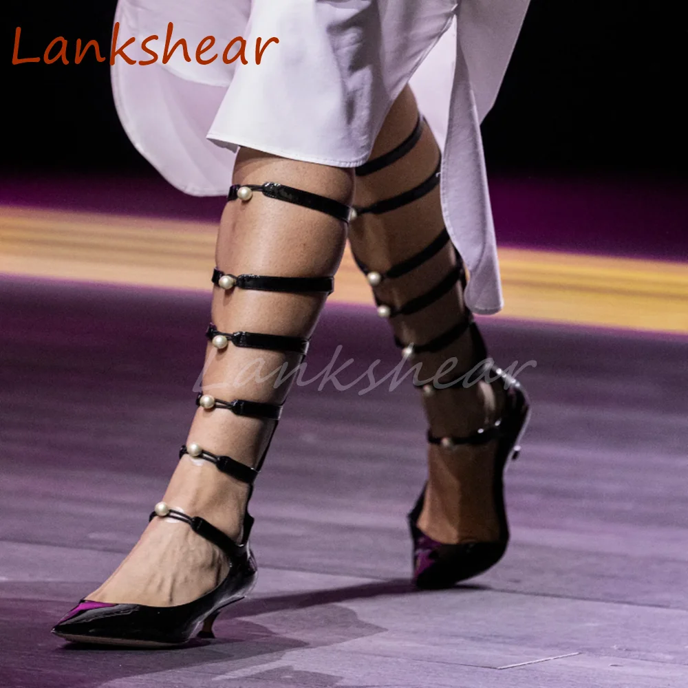 Женские босоножки с жемчужинами в странном стиле модная модельная обувь