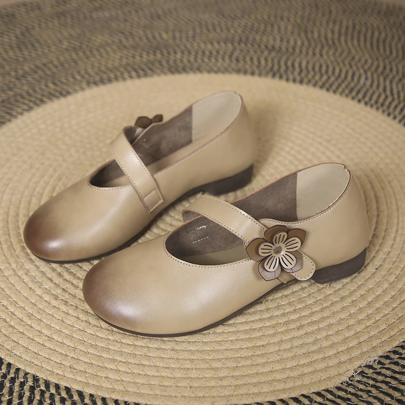

Summer Round Head Flower Luxury Designer Thick Heel Women's Sandals Fashion Casual Comfortable Women's Single Shoes Mom's Shoes