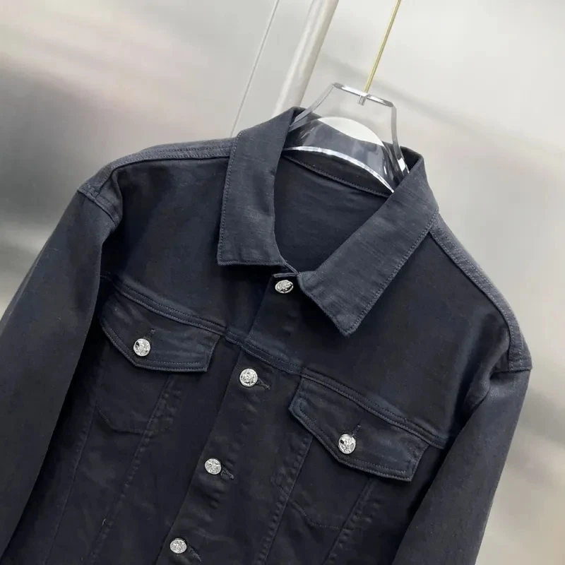 Mastermind World Men'S Denim Coat 2023 Autumn Trend Skull MMW Casual Heavy Industry Stick Cloth Flocked Cardigan Flight Jacket
