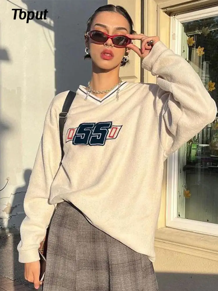 

Женский Свободный свитшот с длинным рукавом и круглым вырезом