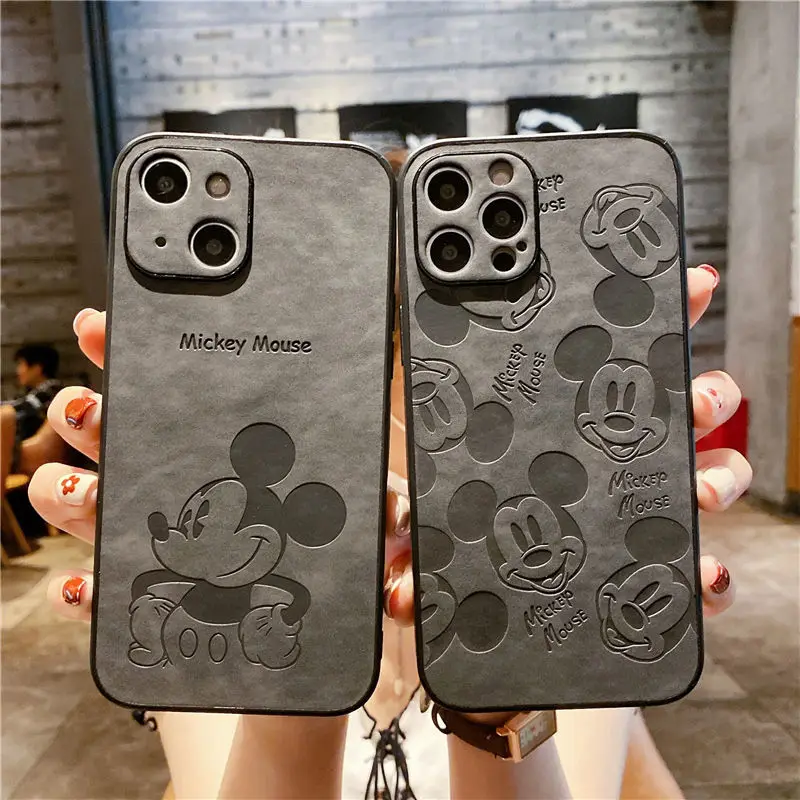 

Disney Mickey Leather Phone Case cover For iphone 13 12 pro max 11 8 7 6 s XR PLUS X XS SE 2020 mini hot sale back case