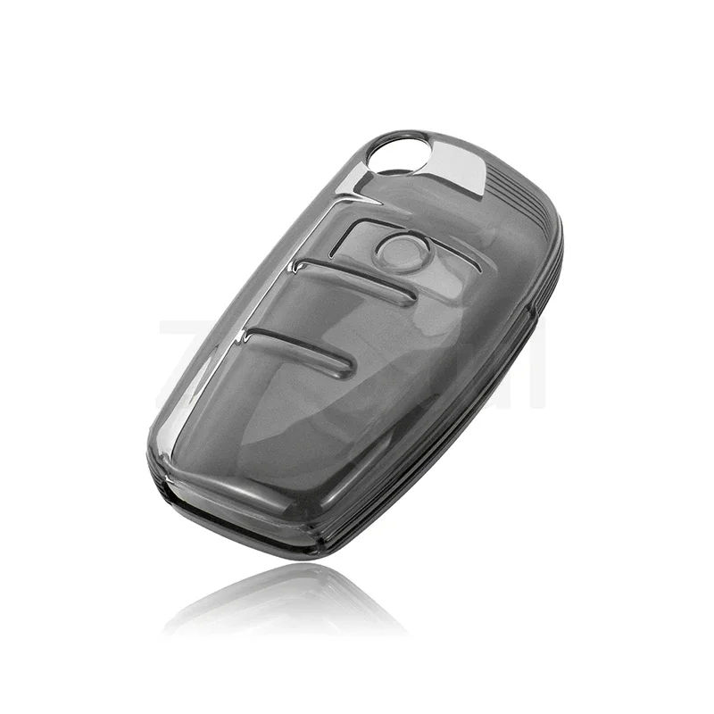 

Прозрачный чехол для автомобильного ключа из ТПУ, защитный чехол для брелока для Audi A3 A4 A5 C5 C6 8L 8P B6 B7 B8 C6 RS3 Q3 Q7 TT 8L 8V S3