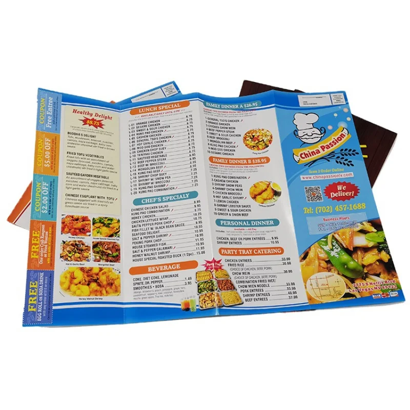 

Custom Printing Promotional Top Quality Paper Coloring Poster Advertising Leaflet Menu flyer Printing.