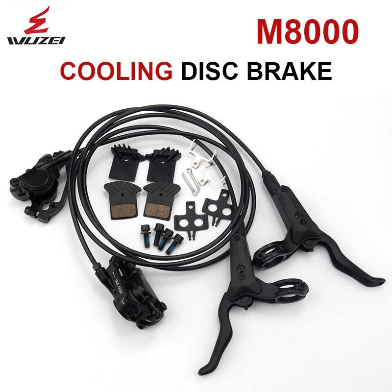 

WUZEI M8000 Hydraulic Cooling Disc Brake 800mm/1550mm Front/Rear Brakes MTB Mountain Bicycle Brake Compatible with MT200 MT315